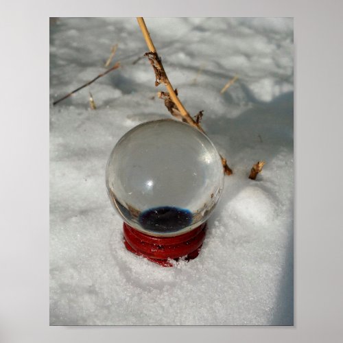 Crystal Ball In The Snow Still Life Photograph Poster