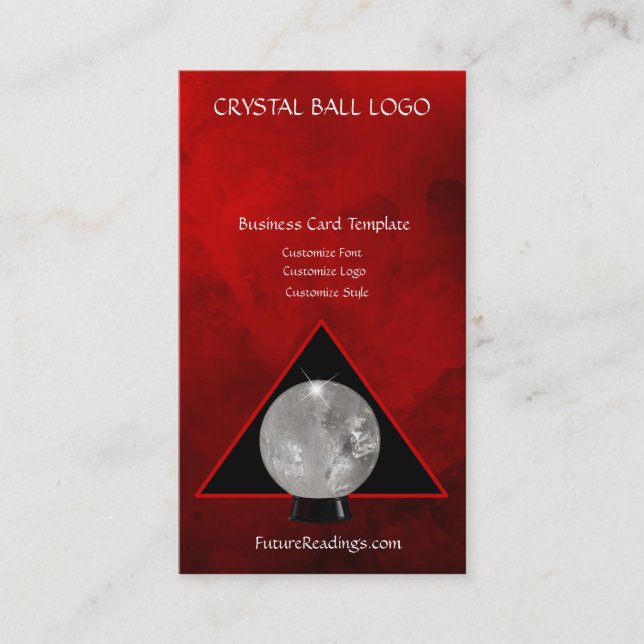 Crystal Ball Logo Psychic Readings Business Card (Front)
