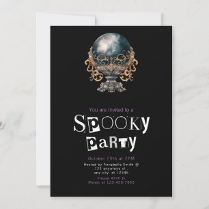Crystal Ball Minimalist Halloween Party Invitation
