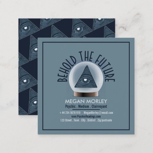 Crystal Ball Psychic _ Medium _ Clairvoyant Square Business Card