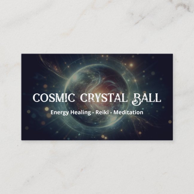 Crystal Ball Psychic Medium Tarot Reader Black Business Card
