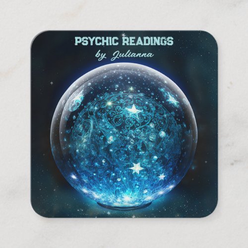 Crystal Ball Psychic Medium Tarot Reader Square Business Card