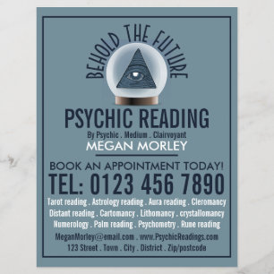 Crystal Ball, Psychic Reading Advertising Flyer
