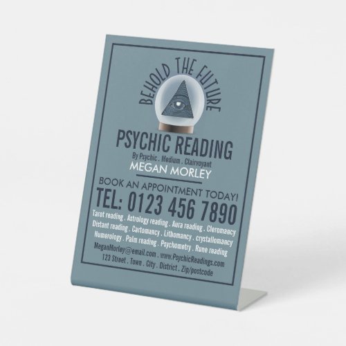 Crystal Ball Psychic Reading Advertising Pedestal Sign