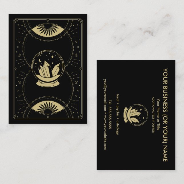 Crystal Ball Psychic Tarot Reader Business Card (Front/Back)
