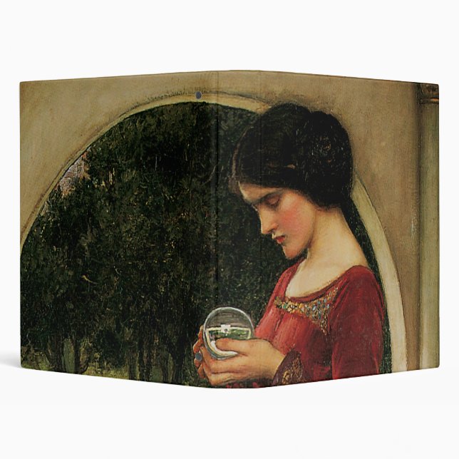 Crystal Ball Woman Waterhouse Painting 3 Ring Binder (Background)