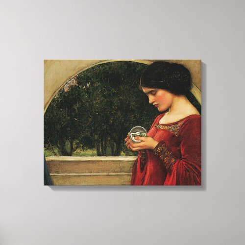 Crystal Ball Woman Waterhouse Painting Canvas Print