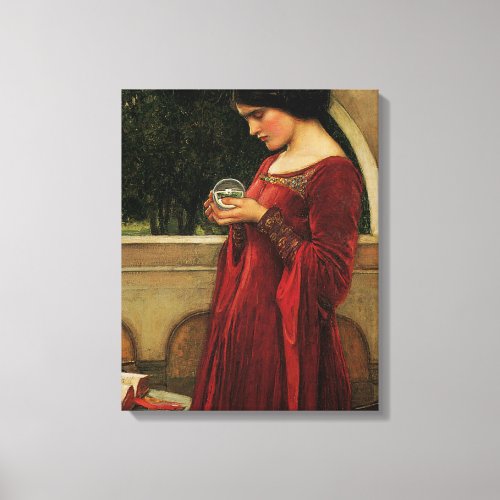 Crystal Ball Woman Waterhouse Painting Canvas Print