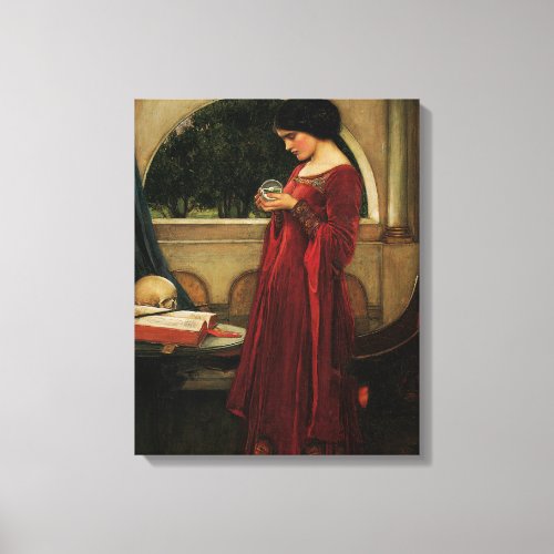 Crystal Ball Woman Waterhouse Painting Canvas Print