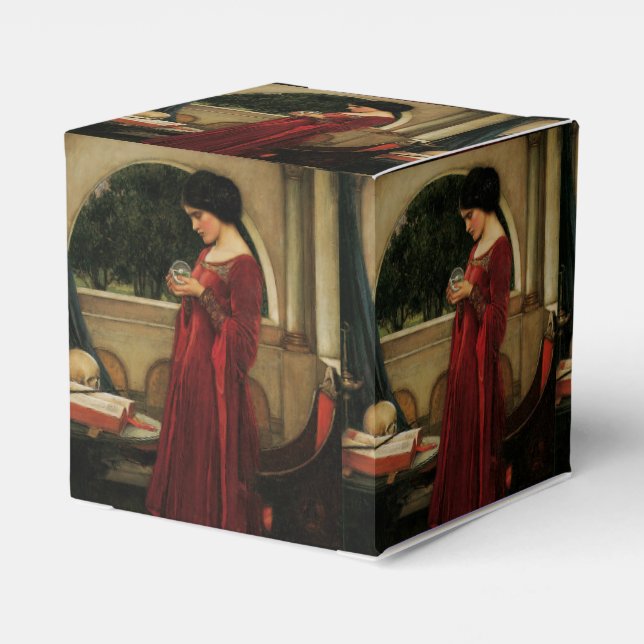Crystal Ball Woman Waterhouse Painting Favor Boxes (Back Side)