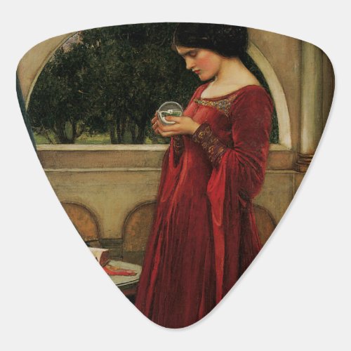 Crystal Ball Woman Waterhouse Painting Guitar Pick