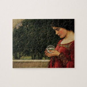Crystal Ball Woman Waterhouse Painting Jigsaw Puzzle
