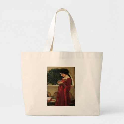 Crystal Ball Woman Waterhouse Painting Large Tote Bag