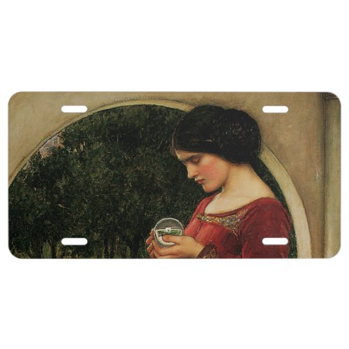Crystal Ball Woman Waterhouse Painting License Plate