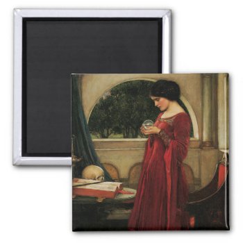Crystal Ball Woman Waterhouse Painting Magnet by antiqueart at Zazzle