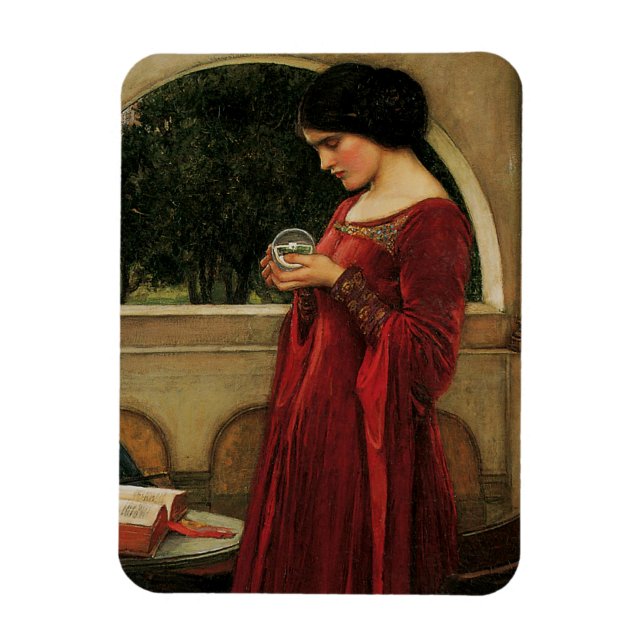 Crystal Ball Woman Waterhouse Painting Magnet (Vertical)