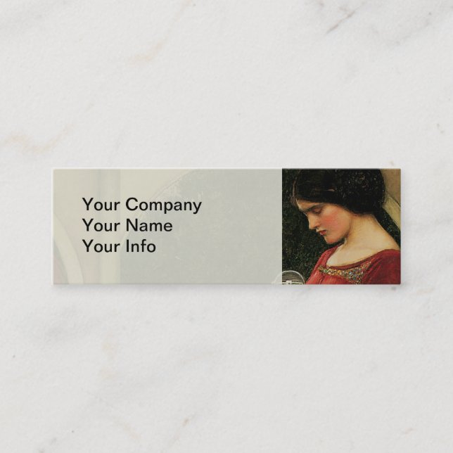 Crystal Ball Woman Waterhouse Painting Mini Business Card (Front)