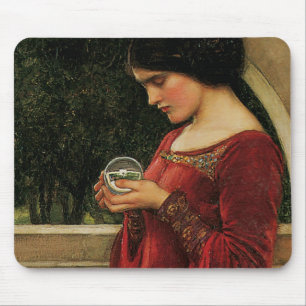 Crystal Ball Woman Waterhouse Painting Mouse Pad
