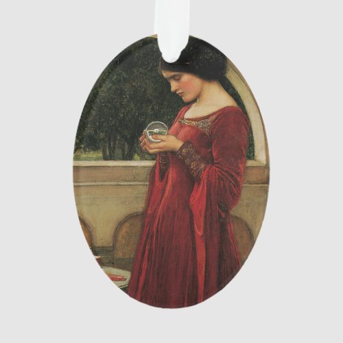 Crystal Ball Woman Waterhouse Painting Ornament