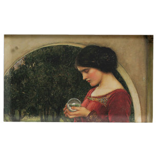 Crystal Ball Woman Waterhouse Painting Place Card Holder