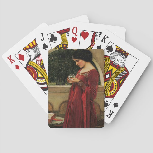 Crystal Ball Woman Waterhouse Painting Poker Cards (Back)