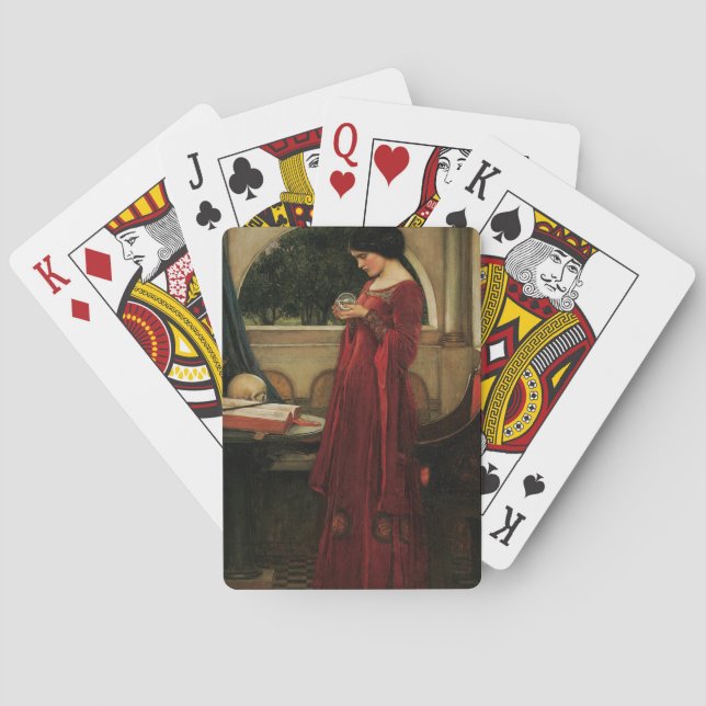 Crystal Ball Woman Waterhouse Painting Poker Cards (Back)