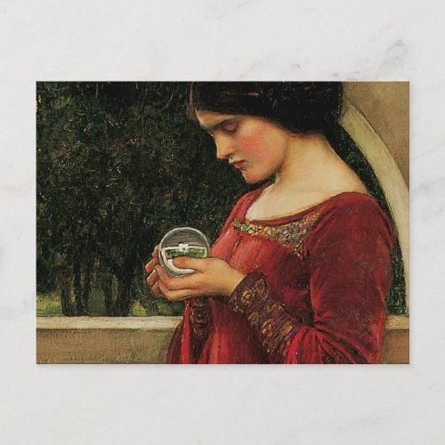 Crystal Ball Woman Waterhouse Painting Postcard