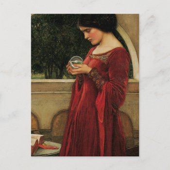 Crystal Ball Woman Waterhouse Painting Postcard by antiqueart at Zazzle