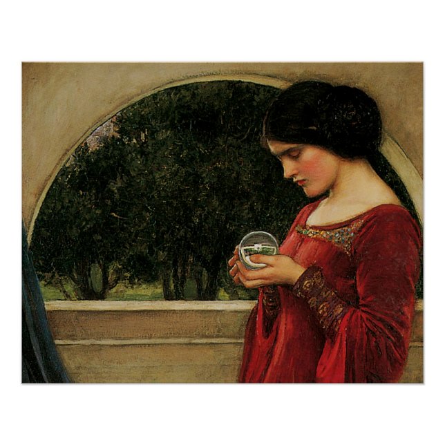 Crystal Ball Woman Waterhouse Painting Poster (Front)
