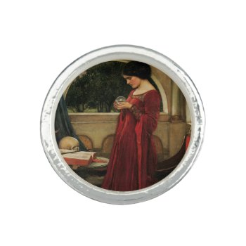 Crystal Ball Woman Waterhouse Painting Ring by antiqueart at Zazzle