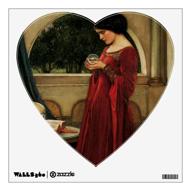 Crystal Ball Woman Waterhouse Painting Wall Decal (Front)