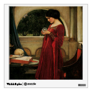 Crystal Ball Woman Waterhouse Painting Wall Sticker