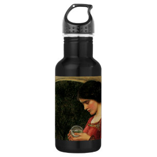 Crystal Ball Woman Waterhouse Painting Water Bottle