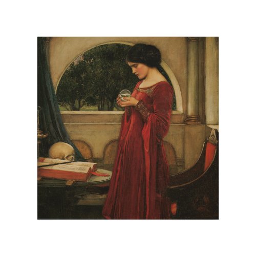 Crystal Ball Woman Waterhouse Painting Wood Wall Decor