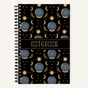 Crystal Balls, Sun and Moon Magical Notebook