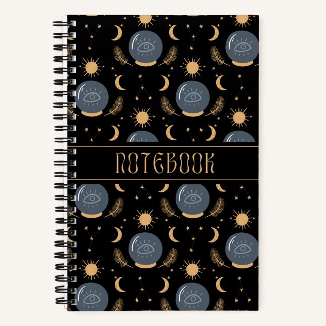 Crystal Balls, Sun and Moon Magical Notebook (Front)