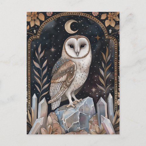 Crystal Barn Owl Postcard