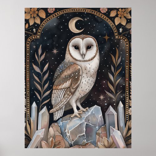 Crystal Barn Owl Poster