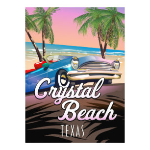 Crystal Beach Texas travel poster