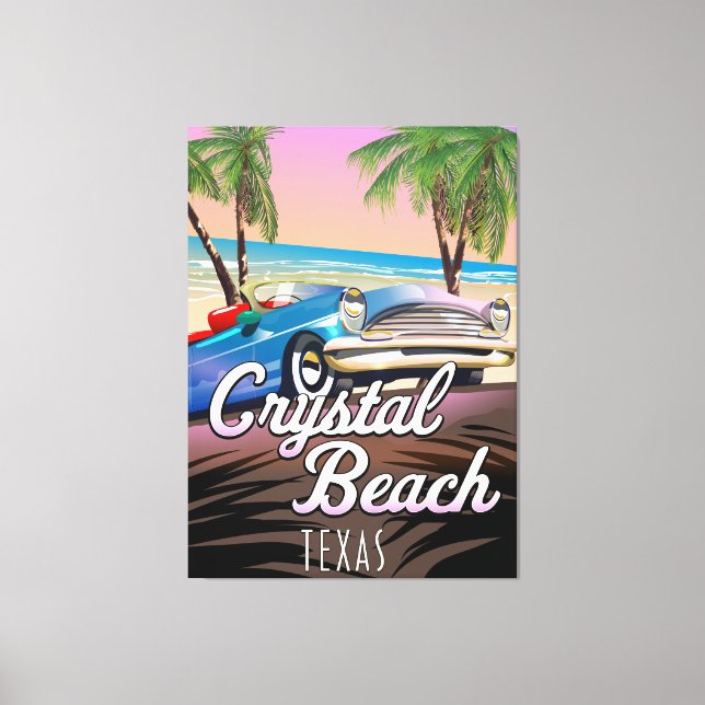 Crystal Beach Texas travel poster Canvas Print (Front)