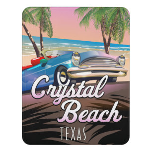 Crystal Beach Texas travel poster Door Sign
