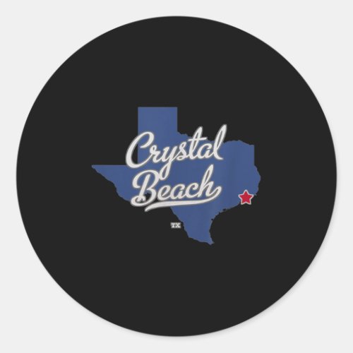 Crystal Beach Texas Tx Map  Classic Round Sticker