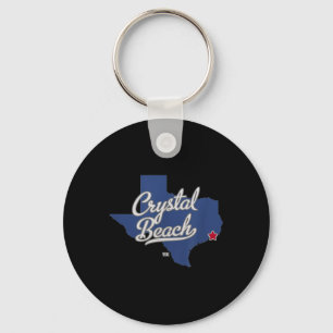Crystal Beach Texas Tx Map Keychain