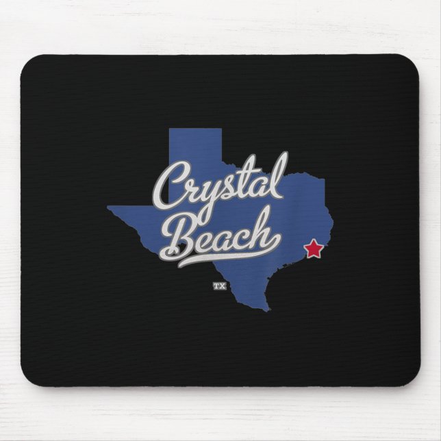 Crystal Beach Texas Tx Map  Mouse Pad (Front)