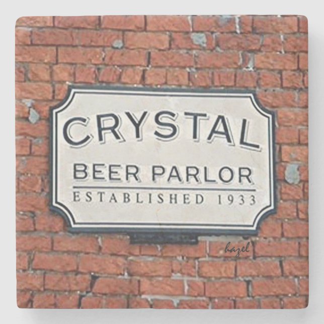 Crystal Beer Parlor, Savannah, Georgia Coaster. Stone Coaster (Front)