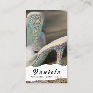Crystal Bikini Fitness Competition Shoes Women Business Card