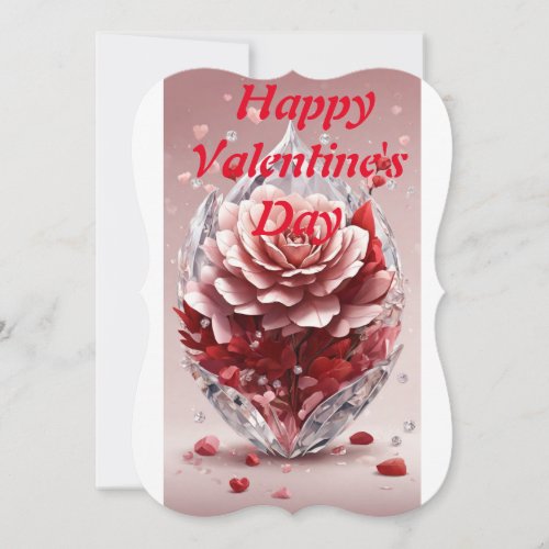 Crystal Blooms of Love Valentines Day Card