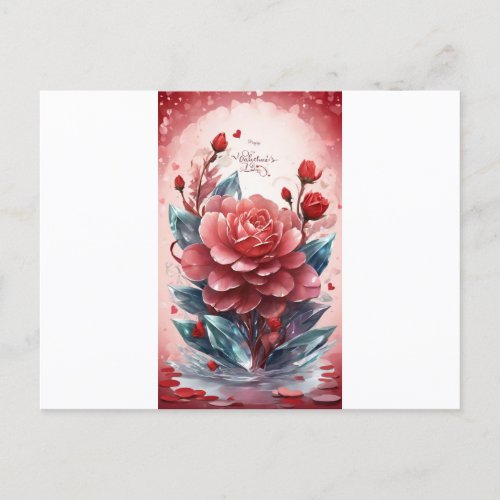 Crystal Blooms of Love Valentines Day Greeting C Postcard