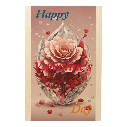 Crystal Blooms of Love Valentines Day Wall Art