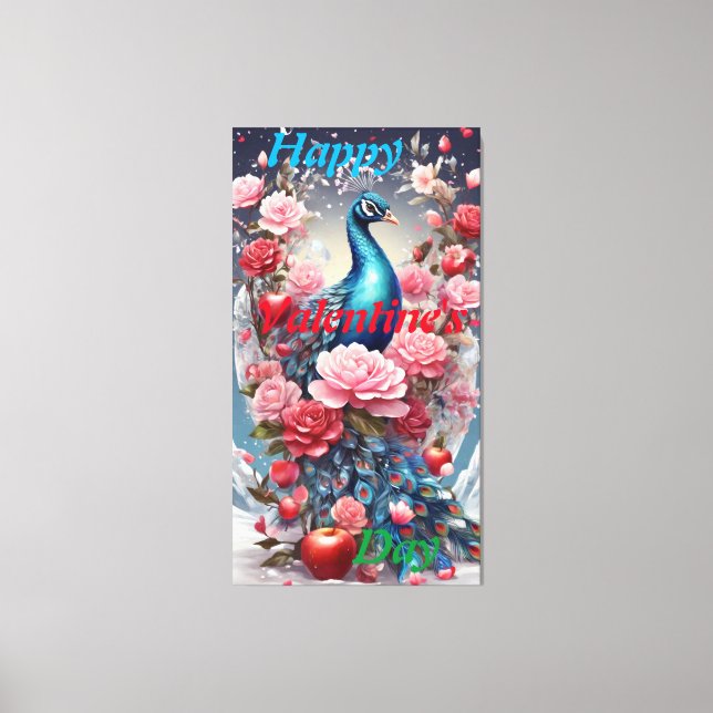 Crystal Blooms Wonderland: Peacock Canvas Art (Front)